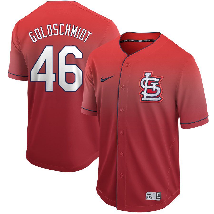 Men St. Louis Cardinals 46 Goldschmidt Red Nike Fade MLB Jersey